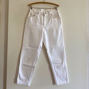 Vintage Levi’s 950 orange tab white mom jeans